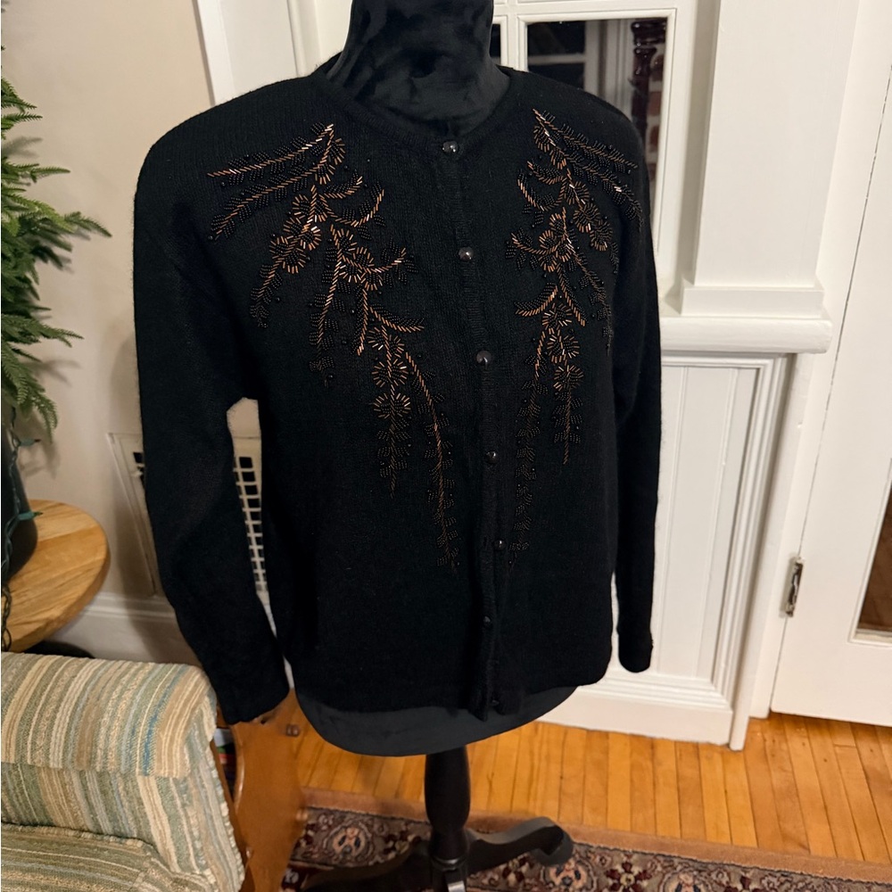 Karen Scott Black Evening Cardigan